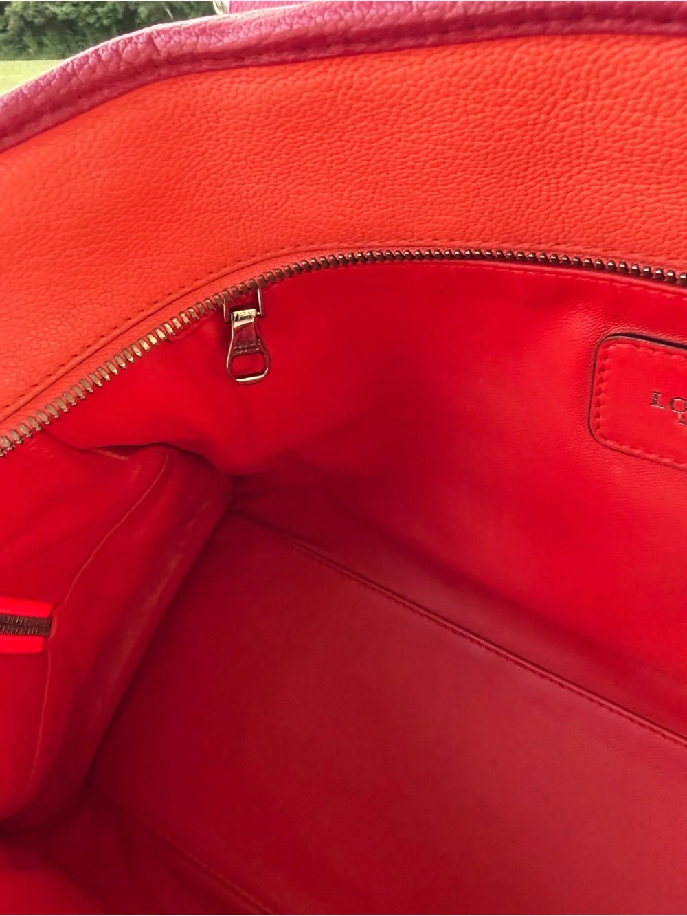 Loewe Two-Tone Pink and Orange Leather Satchel